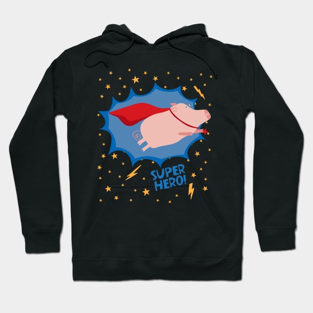 Super Hero Hog Hoodie by Loo McNulty Design